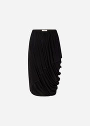 Draped Skirt in Viscose Jersey - Black - CO Collections